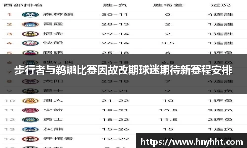 步行者与鹈鹕比赛因故改期球迷期待新赛程安排
